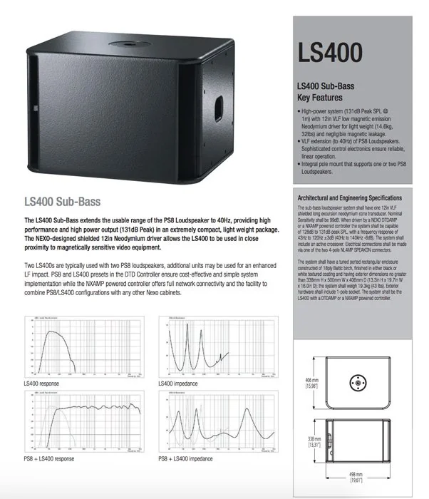 Loa Subwoofer Nexo LS400 - Ảnh 3