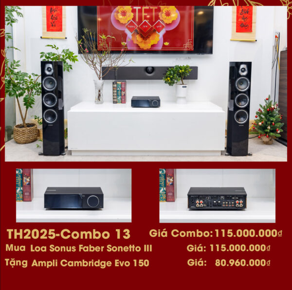 TH2025-Combo 13 | Mua Loa Sonus Faber Sonetto III Tặng Ngay Ampli Cambridge Evo 150