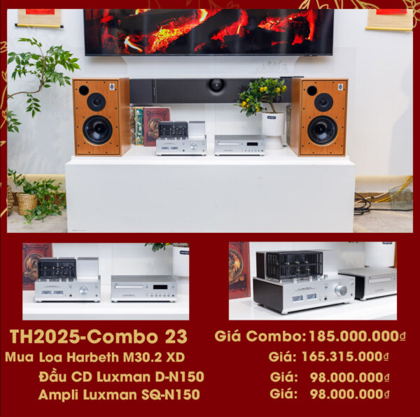 TH2025-Combo 23 | Mua Combo Loa Harbeth M30.2 XD Và Ampli Luxman SQ-N150 + Đầu CD Luxman D-N150